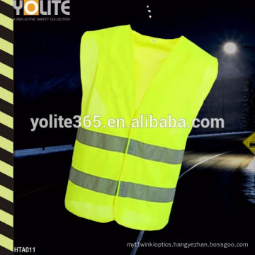 Cheap Fluo Yellow Mesh Fabric Grey Binding Reflective Safety Vest